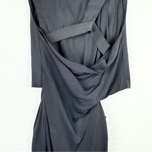 Helmut Lang Womens Black Sleeveless Side Cutout Layered Sheath Dress 0 Cocktail - Picture 9 of 16